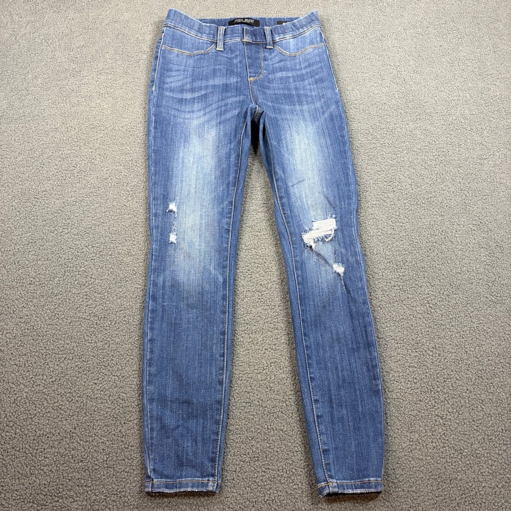 Judy Blue Jeans Womens 3/26 Blue Skinny Fit Distressed Pull On Frayed Hem Denim